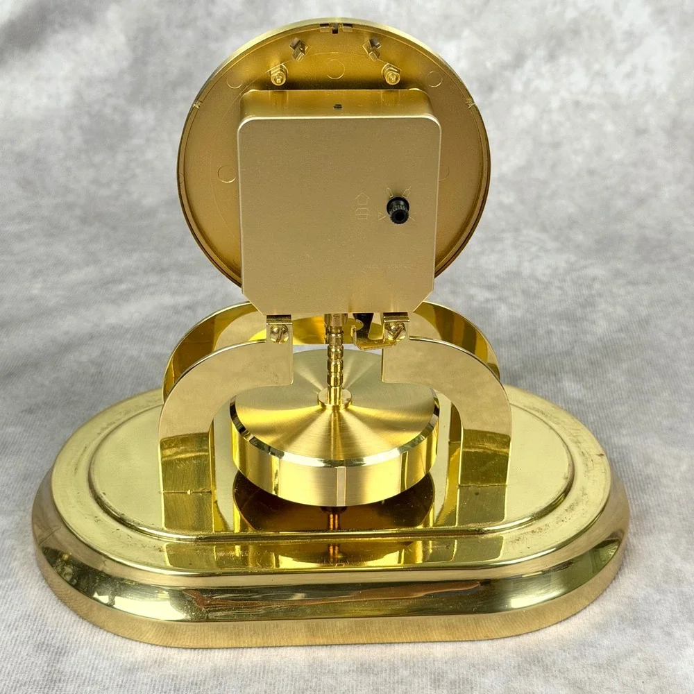 Vintage Haller Anniversary Clock Quartz Torsion Pendulum Brass Glass Dome  PARTS